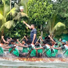 Guiding the athletes to maintain form and timing during a grueling practice. Synchronicity is key in dragon boat racing, and my conditioning work emphasizes building the core strength and endurance needed to hold technique under fatigue.