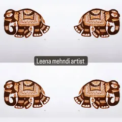 A repeating pattern of small, decorated elephants. This is a great way to practice consistency and can be used to create a unique border or filler.