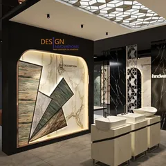 A glimpse into the Hindware Italian Collection showroom, where we displayed tile and material samples in an artistic, back-lit arch. This approach turns functional samples into a design feature, highlighting the quality of the materials.