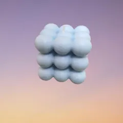 Another look at the bubble candle against a soft, gradient background. Its geometric shape and smooth texture make it a visually interesting item even when unlit.