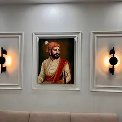 Seeing my art in its new home is the best feeling. Here is my acrylic on canvas portrait of Chhatrapati Shivaji Maharaj, displayed as a centerpiece. It shows how a custom painting can transform a space and reflect what's important to you.