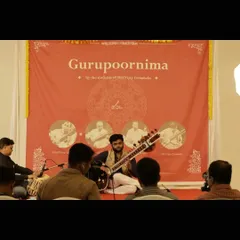 Performing at the Gurupoornima celebration in 2022, an event dedicated to honoring our teachers.