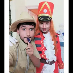A behind the scenes moment in costume for a stage play. My journey as an artist started on the stage, and I carry that passion for acting and character roles into all my performances. This photo is from a World Theatre Day celebration.