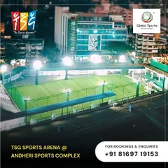 Announcing our new arena at the iconic Andheri Sports Complex. We're ready for your futsal, football, and box cricket matches. Book your slot and play at a prime Mumbai location.