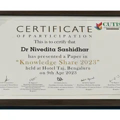 The Certificate of Participation I received for presenting my paper at this prestigious event held at Hotel Taj, Bengaluru.