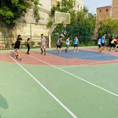 A line of players begins a running drill, showing the discipline and structure of our fitness sessions.