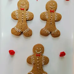 You can't have Christmas without gingerbread men. I make mine with whole wheat flour and a blend of classic spices, then decorate each one by hand. They are a wholesome and delicious holiday treat.