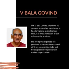 Meet Mr. V Bala Govind, a coach with over 40 years of unmatched experience in sports training. His expertise has produced numerous international athletes.