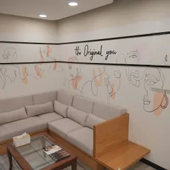 Our comfortable waiting area in Lajpat Nagar, with our motto "the Original you" on the wall.