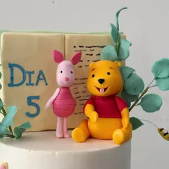 A close-up of the hand-sculpted Pooh and Piglet figurines. Getting these tiny details right is my favorite part of the process.