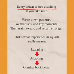 Every defeat is a free coaching session, but only if you're taking notes. We focus on a simple but powerful cycle: learn from your mistakes, adapt your strategy, and come back to the court a stronger, smarter player.