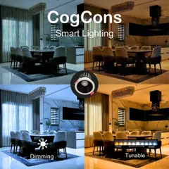 Our smart lighting systems offer complete control over your home's atmosphere. This dining area demonstrates how you can seamlessly dim the lights for mood or tune the color temperature from a cool white to a warm glow to suit any occasion.