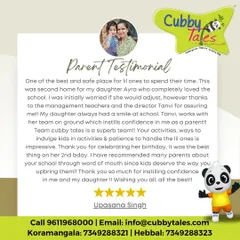 This wonderful testimonial from a parent highlights our success in creating a safe and happy "second home" for her daughter. We are so proud of our team for making every child's transition a smooth and joyful one.