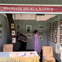 My stall at the Jaipur Kala Mela, where I had the opportunity to display my watercolor and pencil artworks. It's always a pleasure to meet fellow art lovers and discuss my work in person.