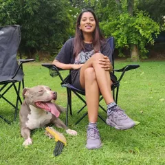 Another shot of this sweet Pitbull. I am experienced in working with bully breeds, understanding their unique needs for exercise, training, and enrichment.