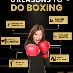 Boxing is the ultimate full-body workout for women. It boosts confidence, improves heart health, reduces stress, increases strength, enhances balance, and burns calories effectively.