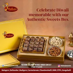Make your Diwali memorable with our authentic sweets box. This premium golden box contains an assortment of our finest dry fruit sweets and nuts, perfect for elegant corporate and family gifting.