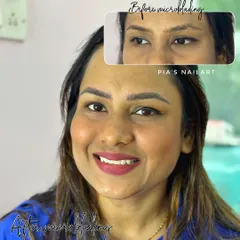 This client was tired of using an eyebrow pencil every day, so we did my signature stroke microblading. I started with a full consultation to approve the shape and color before beginning. Now she can wake up with perfect brows every morning.
