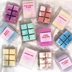 Too many options to choose from. A colorful array of our best-selling wax melt clamshells.
