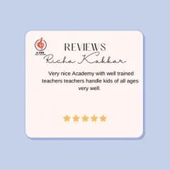 It means the world to me when parents share their positive experiences. This review from Richa Kakkar highlights how my well-trained teachers are skilled at handling kids of all ages, which is something I take great pride in.
