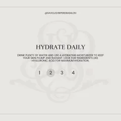 Tip 1: Hydrate daily. Drinking plenty of water and using a moisturizer with ingredients like hyaluronic acid is key to keeping your skin plump and radiant.