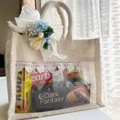 Make your destination wedding guests feel welcome the moment they arrive. This custom jute welcome bag is filled with snacks, drinks, and essentials, all beautifully presented with lace detailing and a floral touch to match your wedding theme.