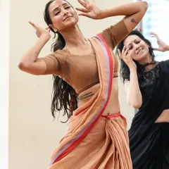 An expressive rehearsal moment for 'Sitayana'. This is where we explore the many faces and emotions of the characters.