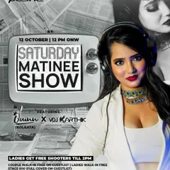 Flyer for a "Saturday Matinee Show" at Pasha, The Park Chennai, a popular day party event.