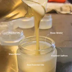 Something sweet for your skin is coming soon. This is a look at the ingredients for my whipped Golden Rose Soufflé, featuring Jojoba Oil, Shea Butter, Rose Water, Kashmiri Saffron, and Rose Essential Oils.
