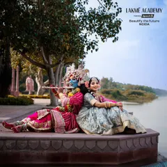 A peaceful portrait of Radha and Krishna by the water. This student-led project showcases their ability to create character makeup that is both authentic and artistic.