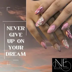 This personalized set shows how we can incorporate names and 3D art. It features pink chrome, 3D flowers, and sparkling rhinestones for a truly custom and glamorous look.