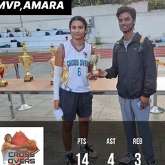 Amara recognized as the MVP for her outstanding performance, leading her team with 14 points, 4 assists, and 3 rebounds.