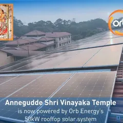We designed and installed a 50-kilowatt system for the iconic Anegudde Shri Vinayaka Temple in Udupi, inaugurated by the General Manager of Canara Bank, who co-sponsored the project.