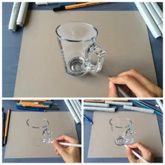 A step-by-step look at how I drew the glass coffee cup. Drawing transparent objects requires careful observation of light and reflection.