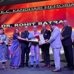 A closer look at the moment I was presented with the K.C. Kandhari Memorial Award. I am grateful to the IADVL for this honor and remain committed to advancing dermatological care.