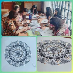 Art is a form of meditation, and this therapeutic mandala workshop is designed for adults seeking a moment of calm and focus. You can see the intricate and beautiful results from a recent session where we explored patterns and mindfulness.