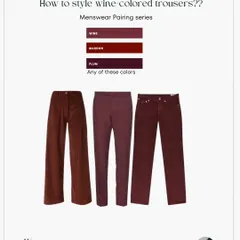 This series opener shows how to style wine, maroon, or plum colored trousers. These versatile colors can be the foundation for many great outfits.
