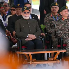 Prime Minister Narendra Modi attending the Kargil Vijay Diwas ceremony. My role at such events is to be unobtrusive while capturing clear, impactful images of the main proceedings.
