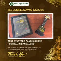 We are honored to be named the "Best Ayurveda Panchakarma Hospital in Bangalore." This award from the Zee Business Awards is a testament to our commitment to quality care and the trust our patients place in us.