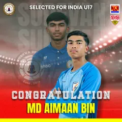 Another proud moment for the Sudeva family. Congratulations to our boy, MD Aimaan Bin, on his selection for the India U17 National Team. His hard work and dedication are an inspiration to all our young players.
