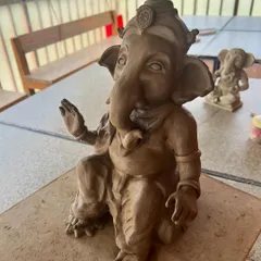 This is the Ganesha idol I hand-sculpted for 2024. Making my own Bappa every year fills me with peace and happiness. It's a tradition that gives me so much strength.