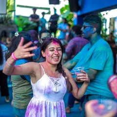 Pure joy and excitement at the Holi festival. The combination of colors, water, and music creates an unforgettable vibe.