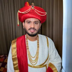 The complete Peshwai look. My grooming service ensures the groom's face is flawless, allowing the traditional attire and jewelry to shine.