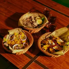 Three baskets of my Manipuri snacks, perfect for sharing with friends over a cup of tea.