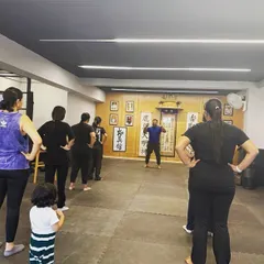 A moment from our women's class. Whether you are a complete beginner or have prior experience, you will find a welcoming and challenging environment here at The Dojo.