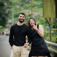 Pre-wedding shoots don't have to be all serious. I captured this happy, candid moment during a casual shoot in the Lonavala hills. My goal is to make you feel comfortable enough to just be yourselves.