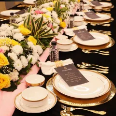 This is where timeless decor meets regal flavors. For formal seated dinners, we design tablescapes that exude sophistication, complete with fine crockery, elegant floral arrangements, and personalized menus for a truly bespoke corporate dining experience.