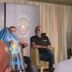 Listening intently during the panel discussion with Sir Vivian Richards for the Varchas Whiskey launch. My role as a moderator is to guide the conversation thoughtfully, bringing out the best stories from the speakers.