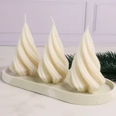 Wishing you a white Christmas with these elegant spiral tree candles. They are perfect for creating a minimalist and modern holiday display.