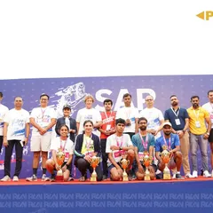 A proud moment for the winners at the SAP Run. Our stage and audio setup provided the perfect platform for the awards ceremony, ensuring every winner's achievement was celebrated with clarity and impact.